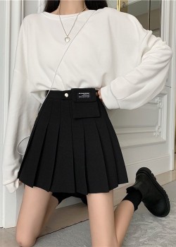 High waist cargo tennis skirt