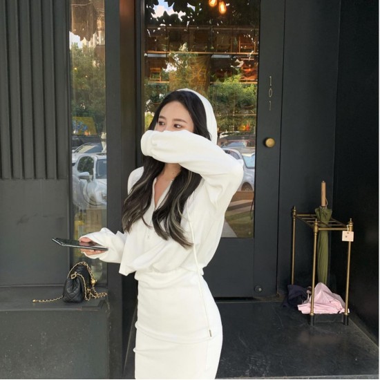 White hoodie dress