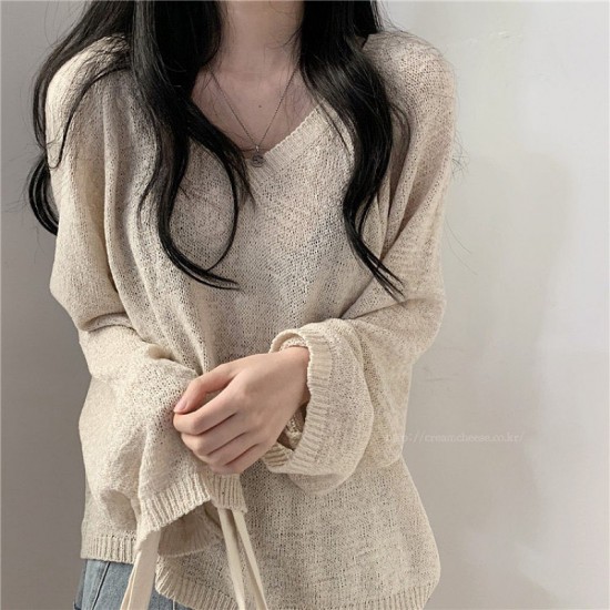 V neck long sleeve blouse