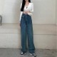 High waist side buckle high waist pants