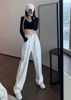 Marilyn high waist denim mop pants