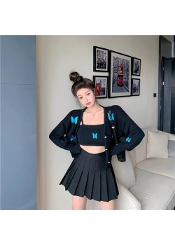 Butterfly inner singlet & cardigan set