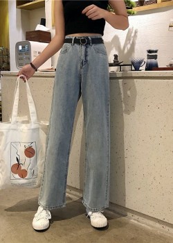 Penny denim high waist straight pants