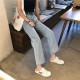 Penny denim high waist straight pants