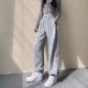 High waist cotton drawstring pants