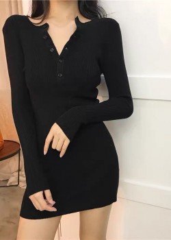 Long sleeve collar dress