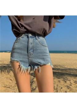 Melissa high waist ripped denim shorts