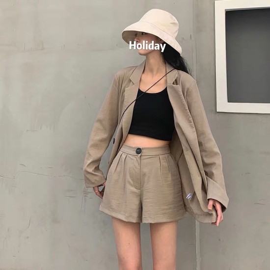 Khaki blazer set wear