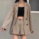 Khaki blazer set wear