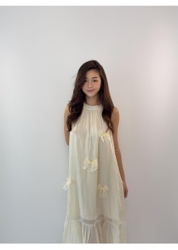 Sleeveless Ribbon Halter Dress