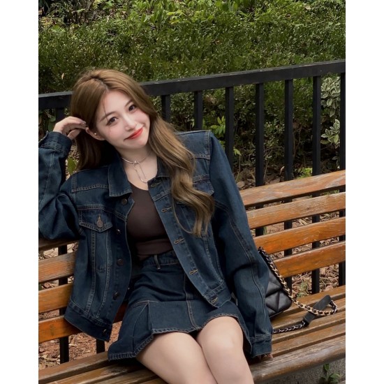 Denim Jacket/ Denim Skirt Set