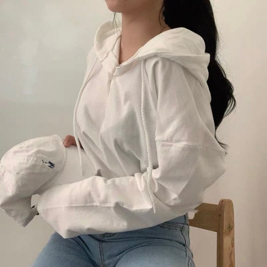 Hoodie long sleeve blouse