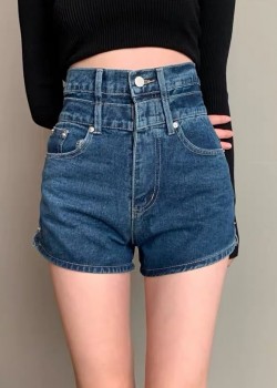 High waist denim shorts