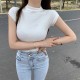 Turtle neck short sleeve blouse