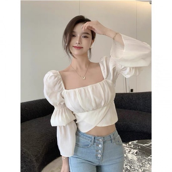 Puffy sleeve women blouse