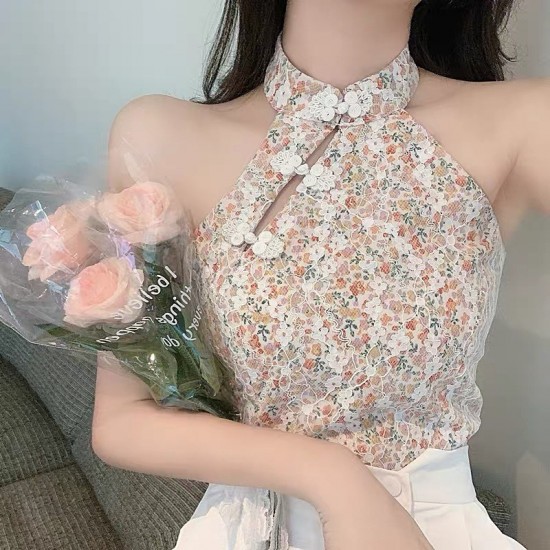 Floral cheongsam top