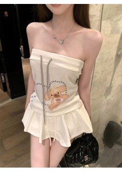 Bear White Tube Top 