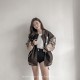 Khaki Oversized Varsity Jacket