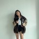 Khaki Oversized Varsity Jacket