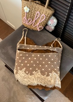 Brown Sleeveless Lace Top
