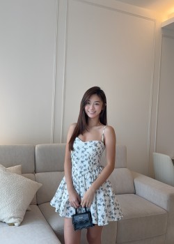 Blue Sleeveless Padded Floral Dress