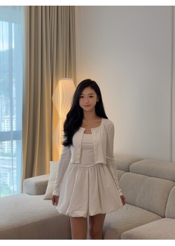 White Cardigan & Dress Set