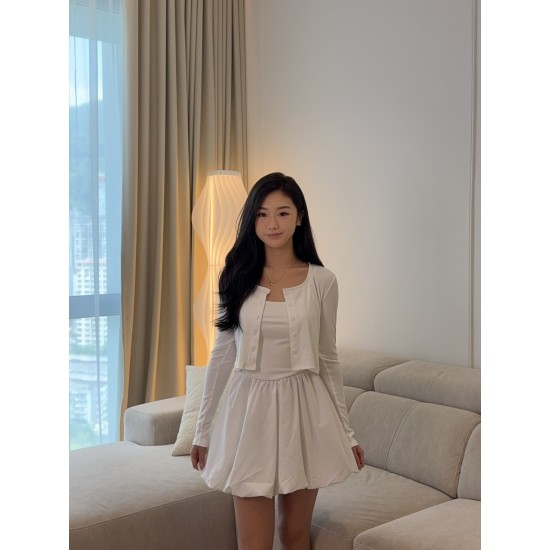 White Cardigan & Dress Set