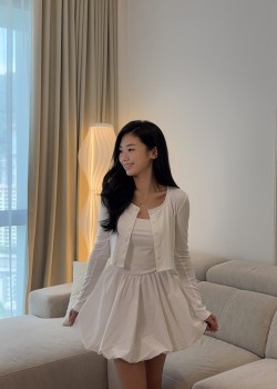 White Cardigan & Dress Set