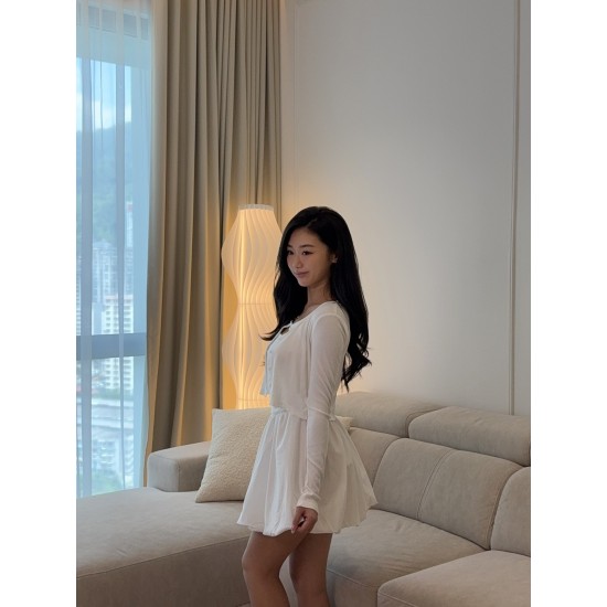 White Cardigan & Dress Set