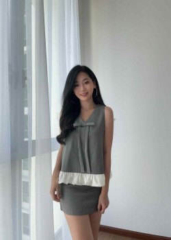 Ribbon Vest & Skirt Set