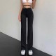 Black high waist long pants