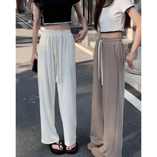 High Waist Drawstring Long Pants