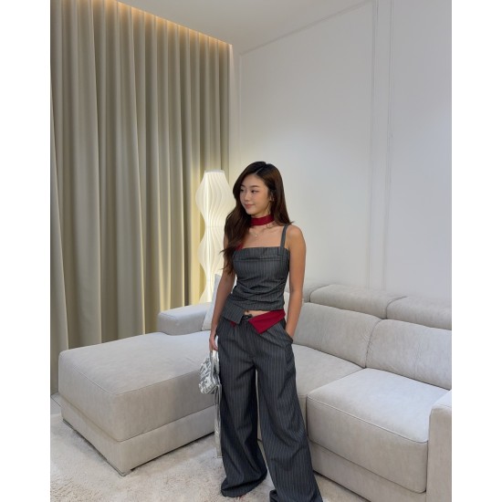Vertical Tube Top & Long Pants Set
