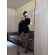 Black Glitter Tube Dress