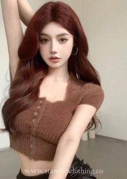 Furry Knitted Button Blouse