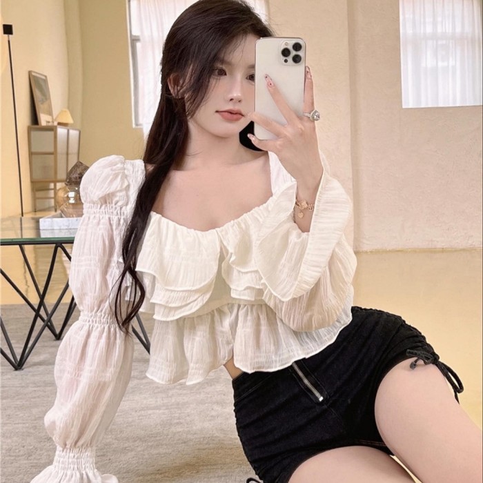 Chiffon Puffy Sleeve Blouse
