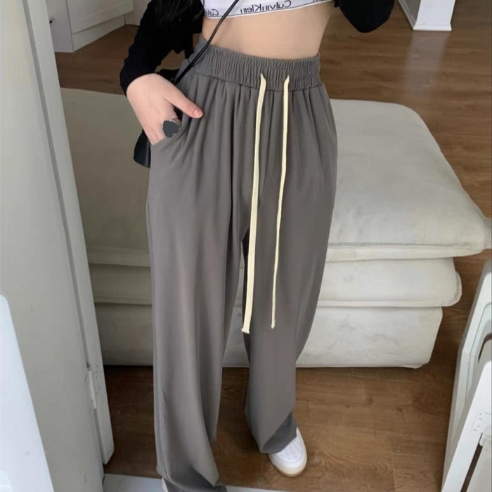 Drawstring High Waist Long Pants Drawstring High Waist Long Pants