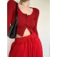 Red Long Sleeve Top & Pants Set