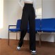 High waist straight long pants