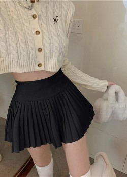 High Waist Pleated Skirt