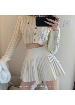 High Waist Pleated Skirt