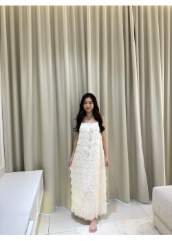 Feather Maxi Sleeveless Long Dress