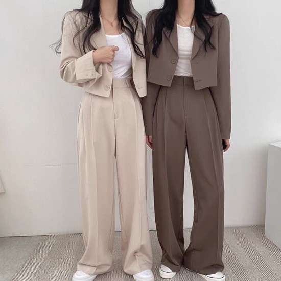 Crop suit & trouser set wear