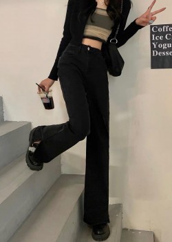 Heart black high waist long pants