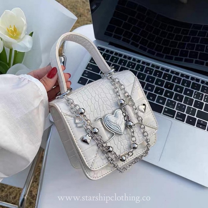 Mini Heart Chain Sling Bag