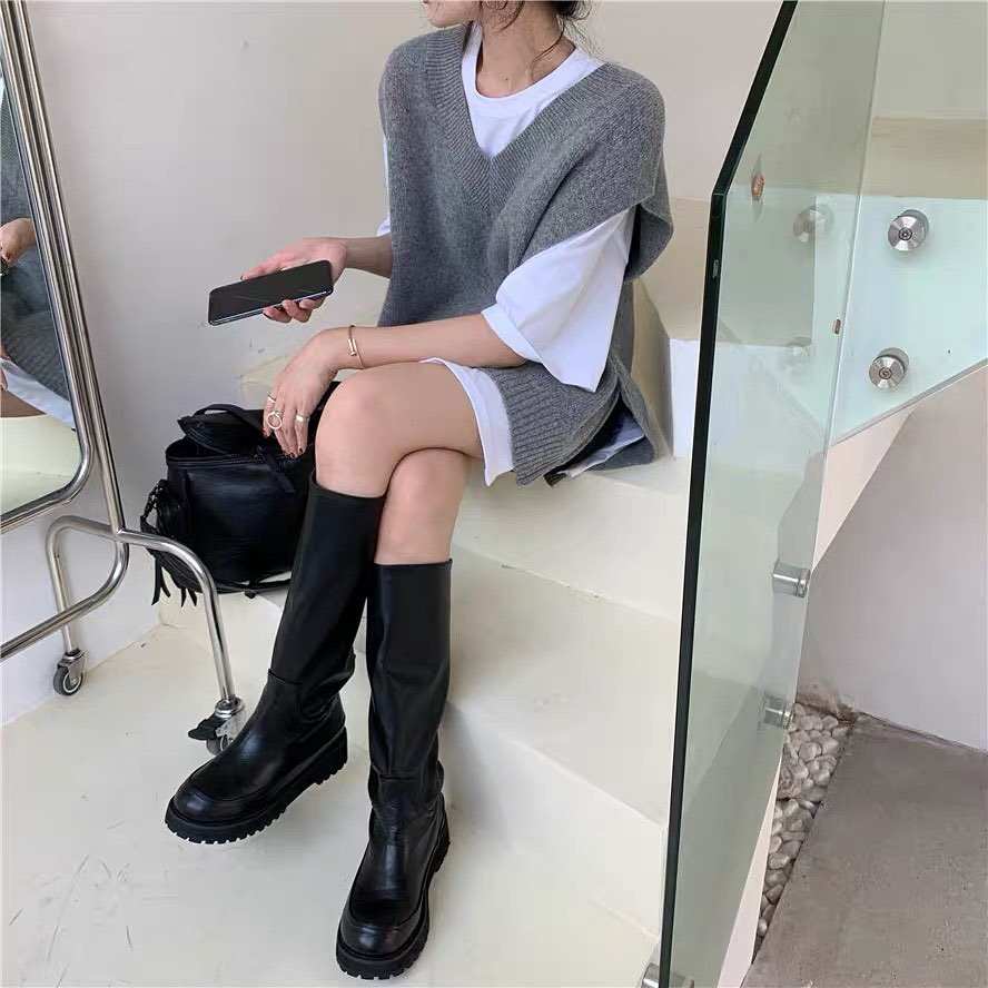 Knitted vest & T-shirt set