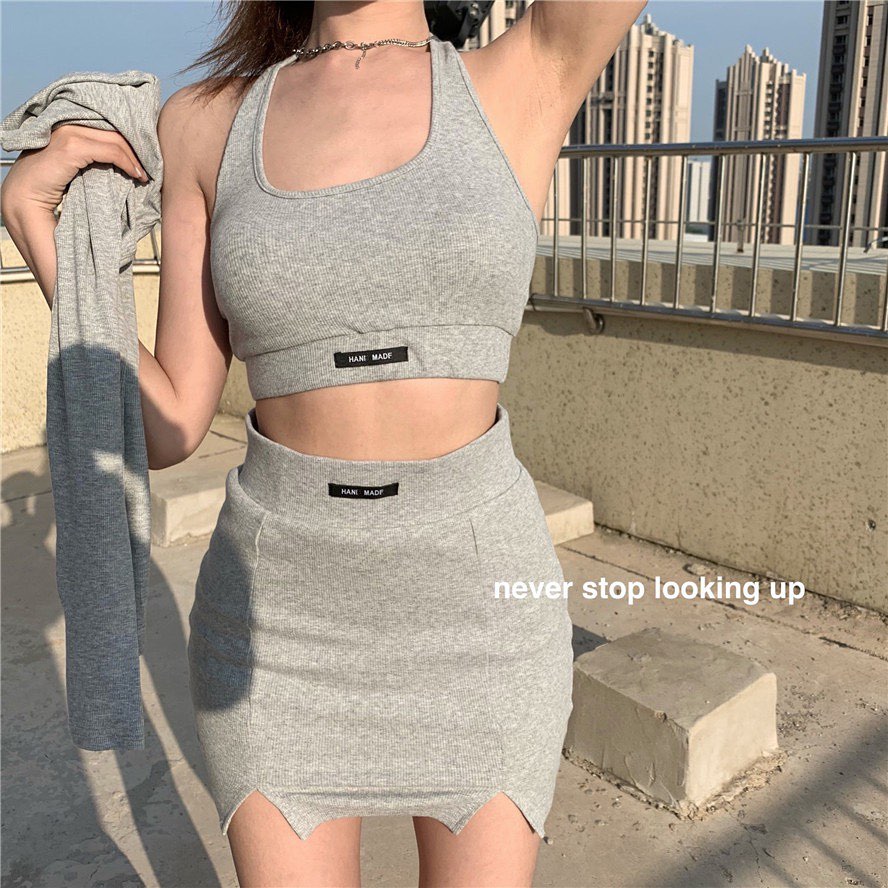 Halter top & skirt set wear