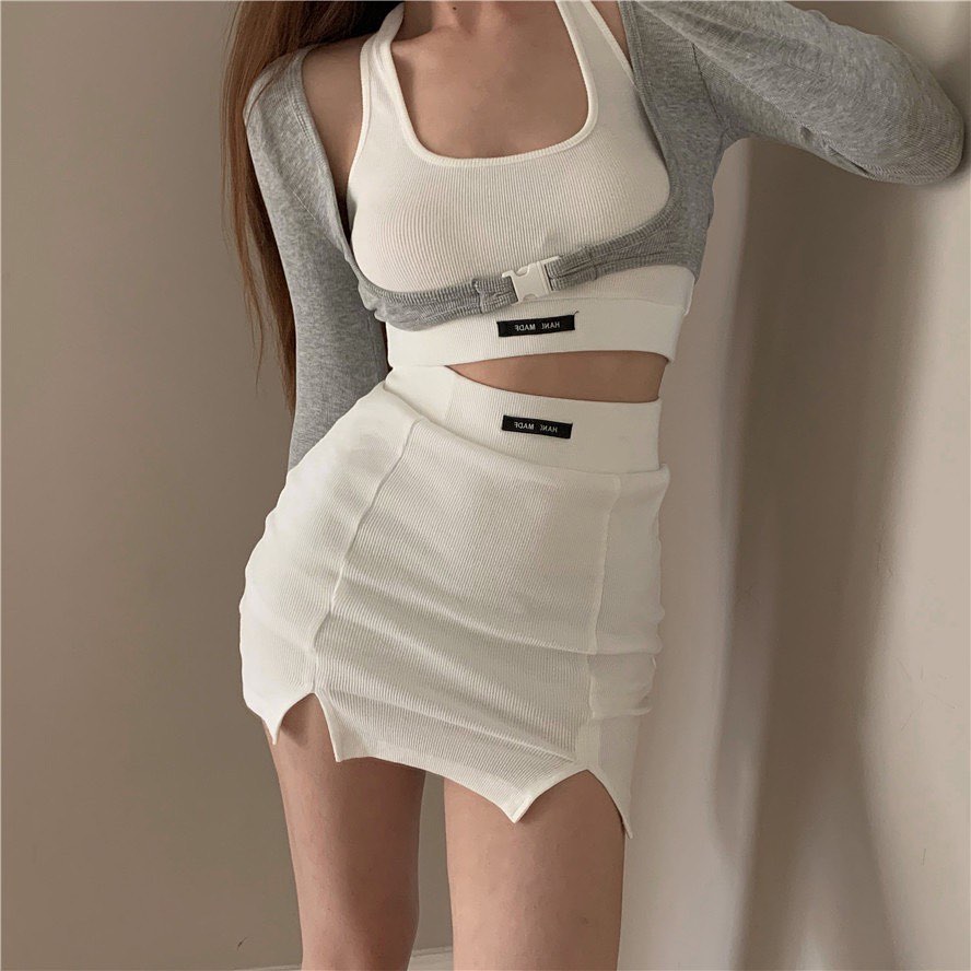 Halter top & skirt set wear