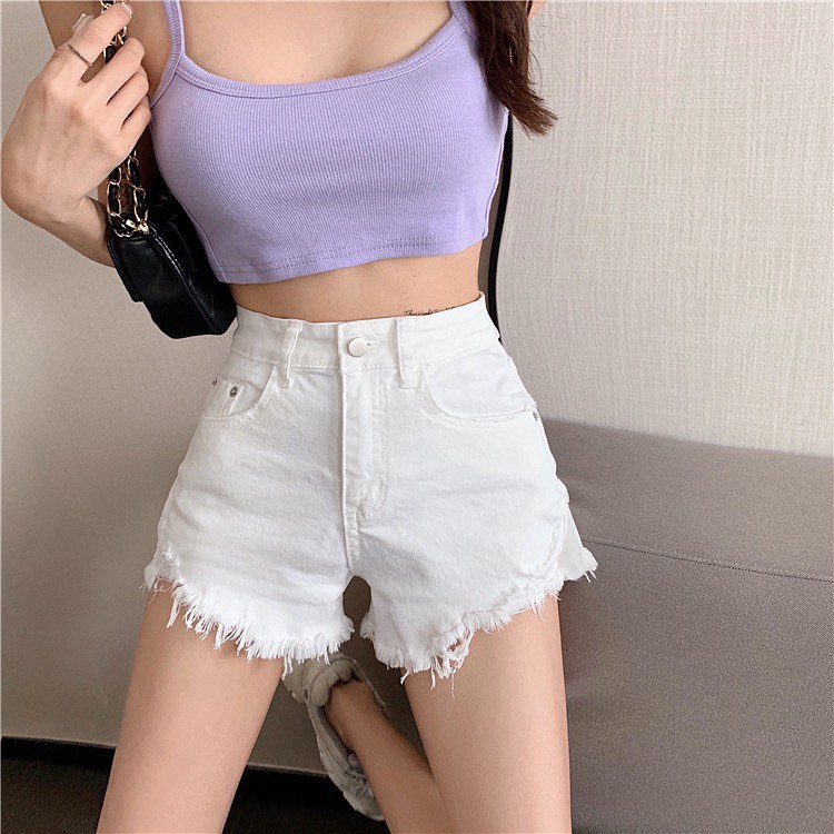 Denim high waist shorts