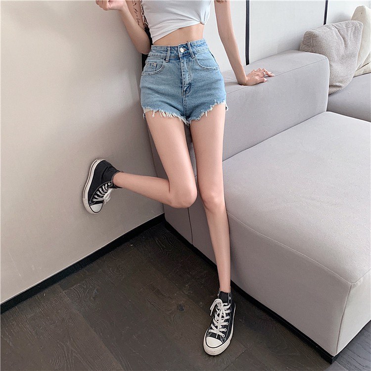 Denim high waist shorts